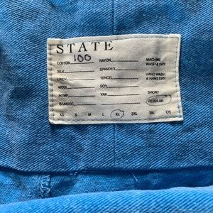 STATE blue denim XL wrap pants